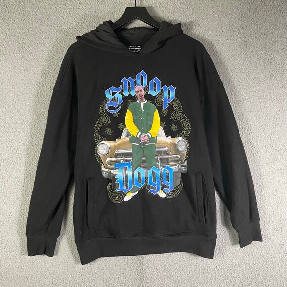 Dogg Supply Snoop Dogg Black Hoodie Size S Graphic Car Print Poly Streetwear - Picture 8 of 8